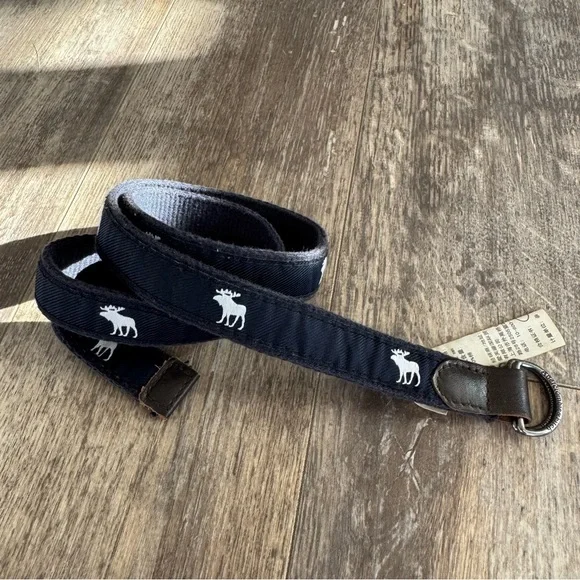 Abercrombie Classic Moose Canvas Belt - Navy & White - Picture 8 of 9